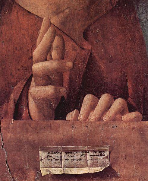 Salvator mundi, Detail, Antonello da Messina